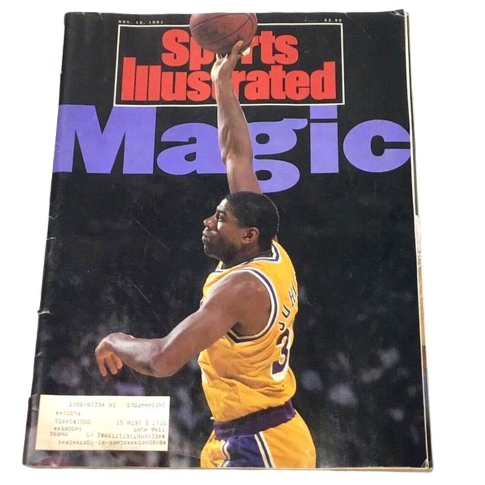Magic Johnson,1990 NBA Western Sports Illustrated Magazine Vintage Lakers